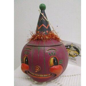 Johanna Parker Bethany Lowe Halloween ~ Jackie Plum-O-Ween Pumpkin Jar